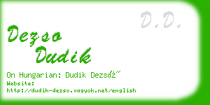 dezso dudik business card